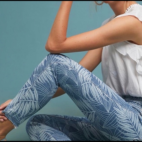 Current Elliott Stiletto Palm Leaf Skinny Jeans 27 - Picture 2 of 2